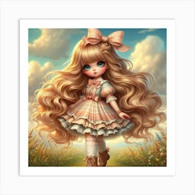 Little Girl With Long Hair 5 Art Print