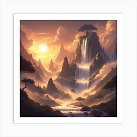 Mythical Waterfall 10 Art Print