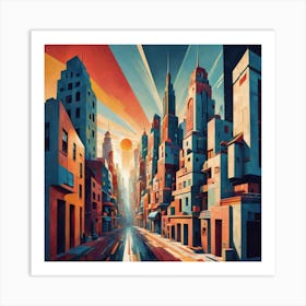 Futuristic Cityscape Art Print