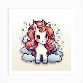 Unicorn In The Clouds 4 Art Print