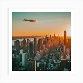 New York City At Sunset Art Print