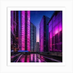 Purple Cityscape 1 Art Print