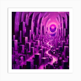 Purple Cityscape 6 Art Print