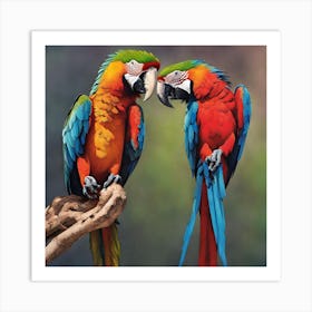 Two Macaw Parrots Art Print