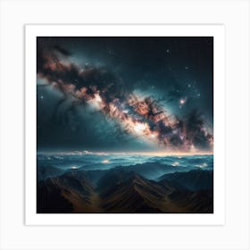 Milky Over Mountains Art Print