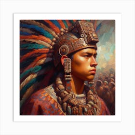 Aztec Warrior 2 Art Print