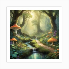 Fairy Forest Paintings Art Print 3 Art Print