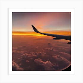 Sunset From An Airplane Window Art Print