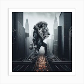 Hustle like a lion in the concrete jungle.3 Art Print