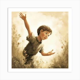 Boy In The Tall Grass Art Print