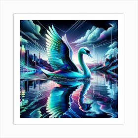 Colorful Swan Art Print