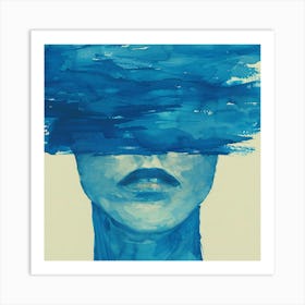 Blue Head Art Print