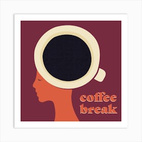Coffee Break Square Art Print