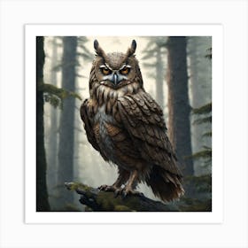 Owl In The Forest 144 Art Print