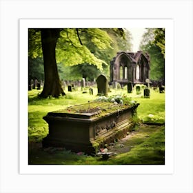 Remembrance Vintage Tomb Landmark Beautiful Plant Headstone Culture Old Architecture Rest (13) Art Print