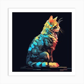 Colorful Cat Art Print