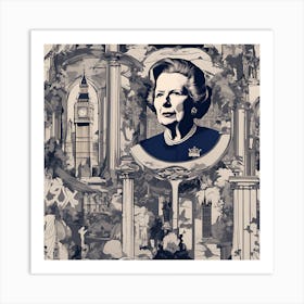 Margaret Thatcher In London Art Print