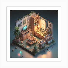 Isometric Art, house deream 3d 10 Art Print