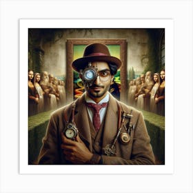 Man With A Clock Art Print