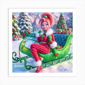 Santa'S Sleigh snow day Art Print