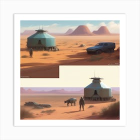 Yurts In The Desert Art Print