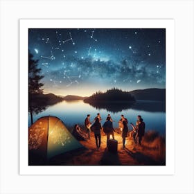 Camping Under the Zodiac with your friends 2 Art Print