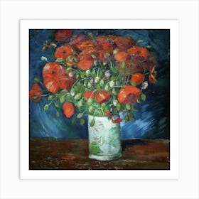 Poppies In A Vase Art Print