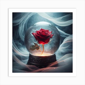 Beauty And The Beast Snow Globe Art Print