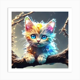 Kitty In The Tree Art Print