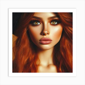 Red Haired Beauty 1 Art Print