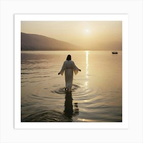 Jesus Walking In The Water 12 Art Print