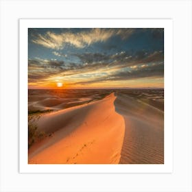 Sunset In The Desert Art Print