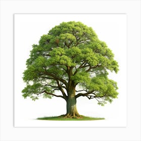 Green Tree Isolated On White Background Art Print