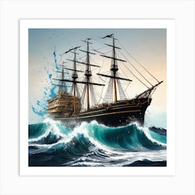 Ship In The Sea 2 Art Print