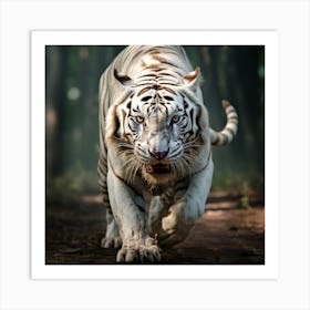 White Tiger In The Forest Art Print