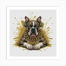 Boston Terrier Dj Art Print