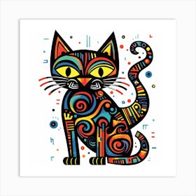 Psychedelic Cat Art Print