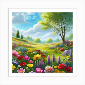 Garden Of Flowers Art Print