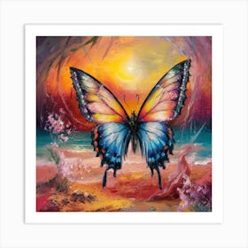 Butterfly At Sunset 8 Art Print