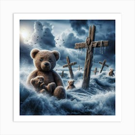 Teddy Bears In The Ocean Art Print