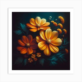 Cosmos Flowers Art Print