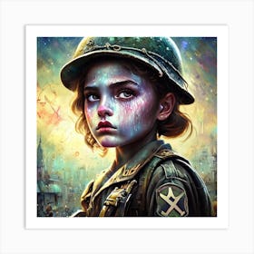 WW2 Girl Soldier Art Print