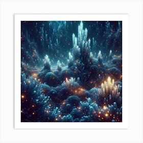 Glowing crystals 3 Art Print