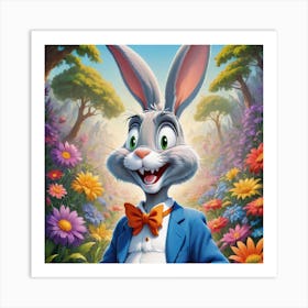 Rabbit In The Woods 1 Art Print