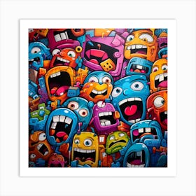 Cartoon Monsters 2 Art Print