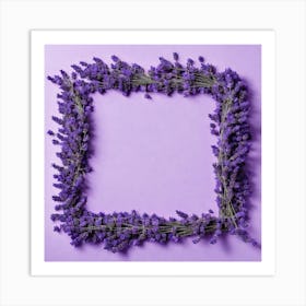 Lavender Flower Frame 3 Art Print