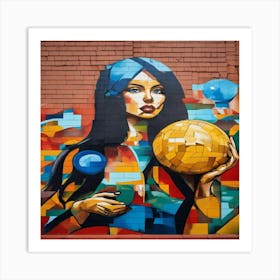 Woman With A Ball Art Print