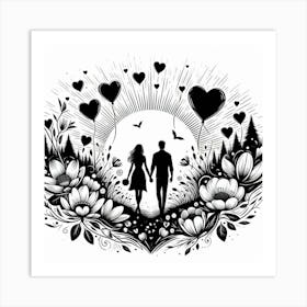 Happy couple 2 Art Print