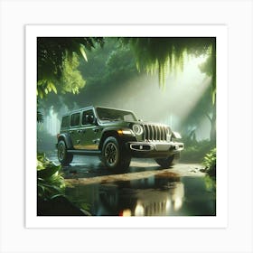 Jeep Wrangler In The Jungle Art Print