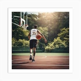 Basketball Player Dribbling 2 Art Print